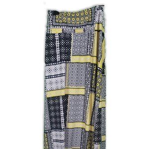 Long Yellow, Black, White Maxi Skirt